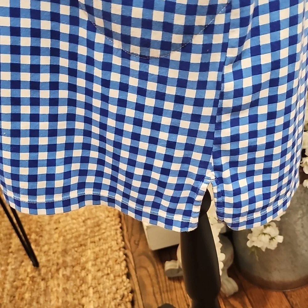 LANDS' END X Draper‎ James Gingham T-Shirt Dress Size Medium - Picture 8 of 8
